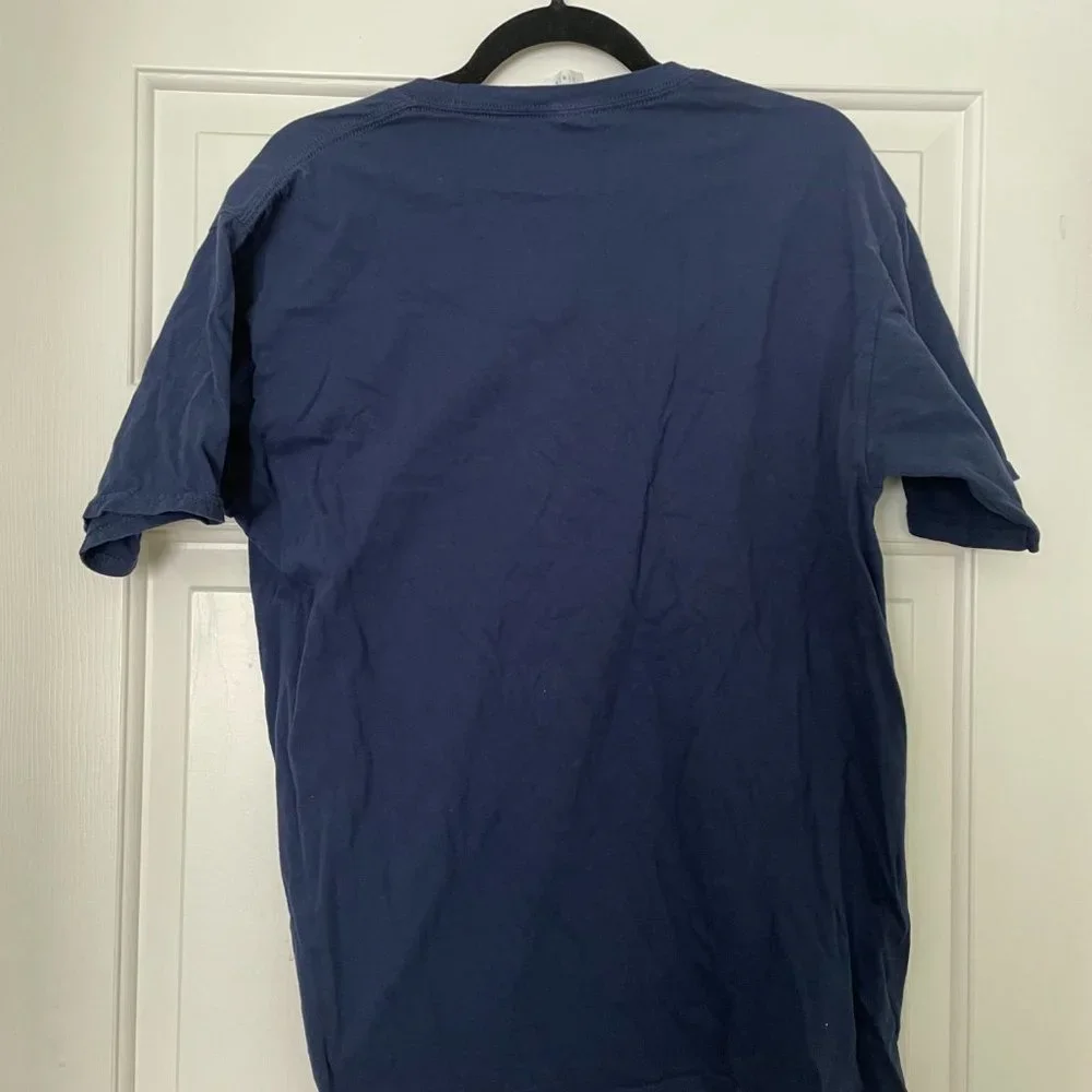 Navy Blue "Lucky" Cotton T-Shirt - Picture 2 of 2